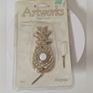 Angelo Artworks Brass Push Button Door Bell Pineapple Welcome Symbol NOS
